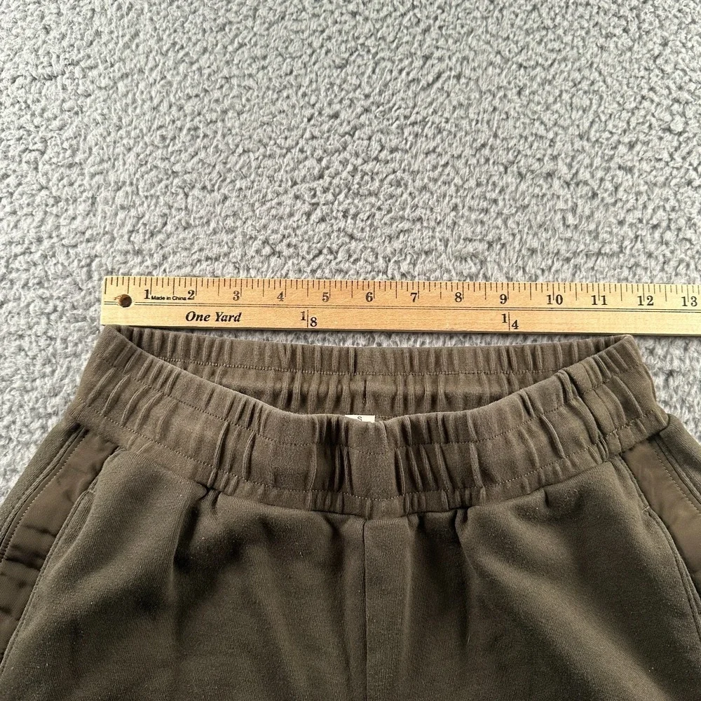 ALO Yoga Courtside Tearaway Side Snap Button Pant Womens Size S Olive Lounge